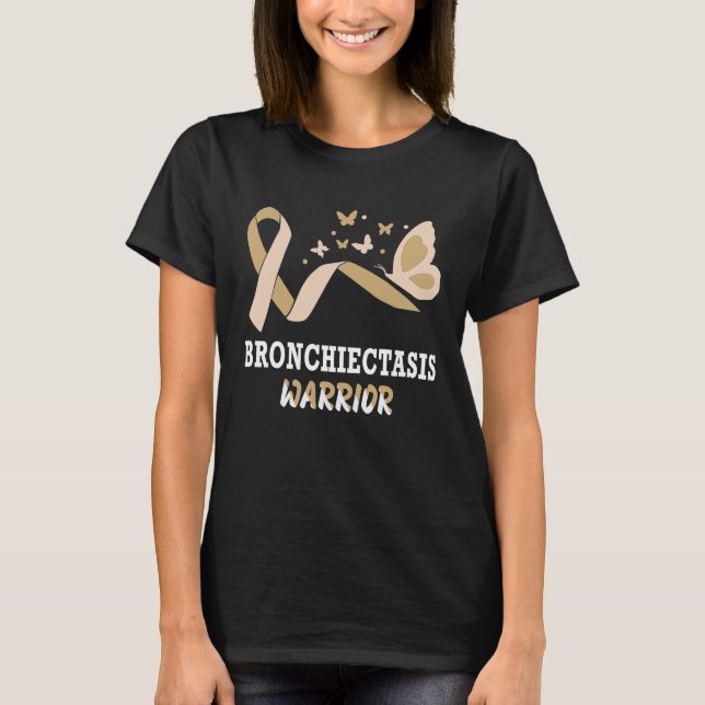 T-shirt Bronchiectase Sensibilisation Pearl Ribbon Warrior (Devant)