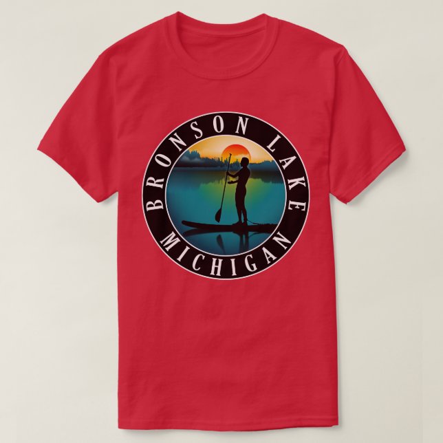 T-shirt Bronson Lake Paddleboard Michigan Sunset (Design devant)