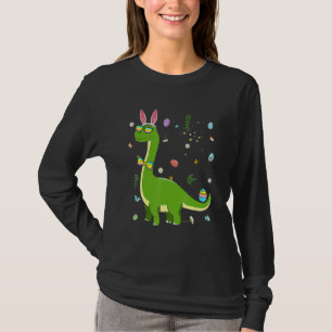 T-shirt Brontosaurus Bunny Oeufs Oeufs Jour de Pâques Dino