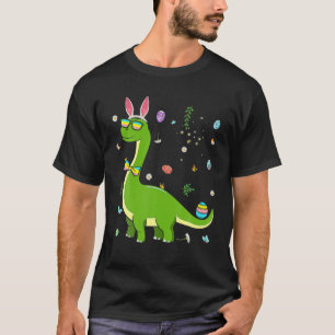 T-shirt Brontosaurus Bunny Oeufs Oeufs Jour de Pâques Dino
