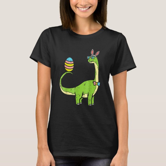 T-shirt Brontosaurus Bunny Oeufs Oeufs Jour de Pâques Dino (Devant)