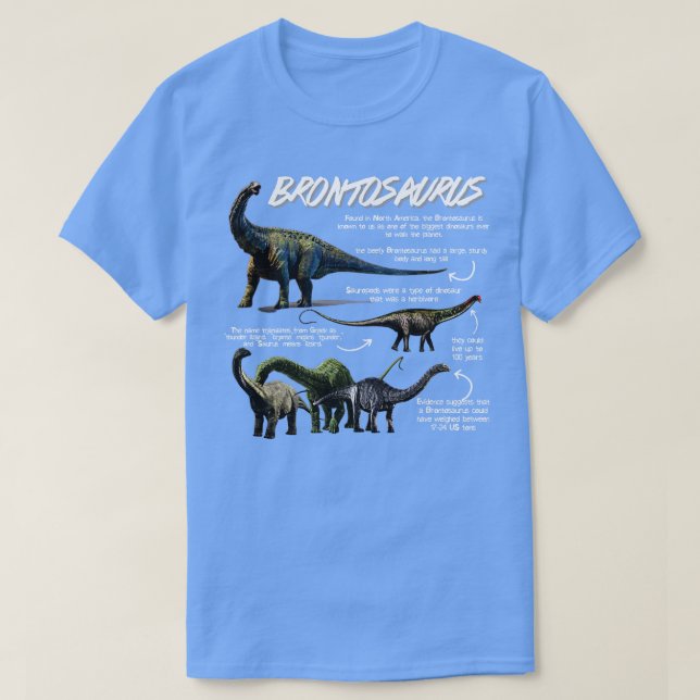T-shirt Brontosaurus Faits amusants (Design devant)