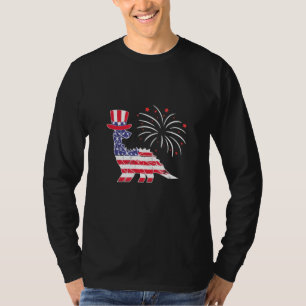 T-shirt Brontosaurus Patriotique Dinosaure 4 juillet Améri