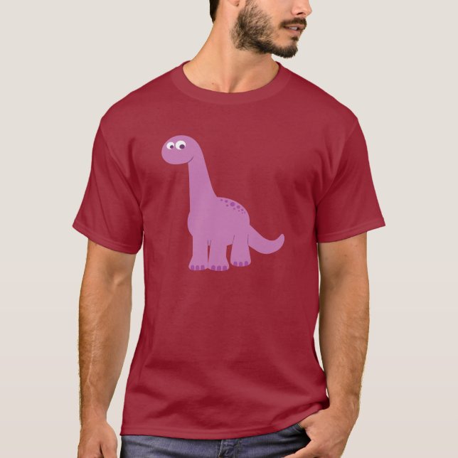 T-shirt Brontosaurus pourpre Dinosaur (Devant)