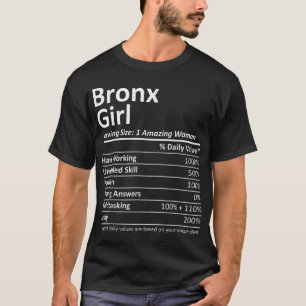T-shirt BRONX GIRL NY NEW YORK Funny City Accueil Racines 