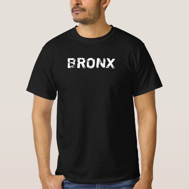 T-shirt Bronx New York City Nyc Retro Classic Valeur noire (Devant)
