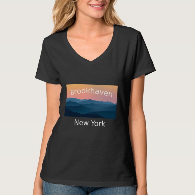 T-shirt Brookhaven New York Mountain sunset hometown (Devant)