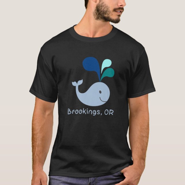 T-shirt Brookings Oregon Cute Whale Lover Cartoon (Devant)