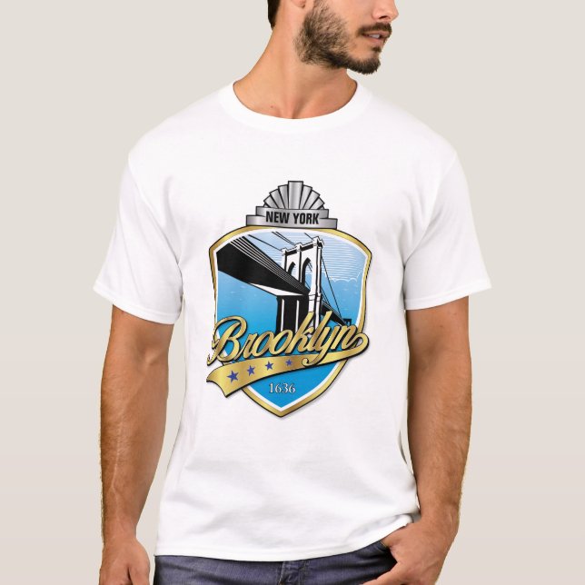 T-shirt Brooklyn Design Gold (Devant)