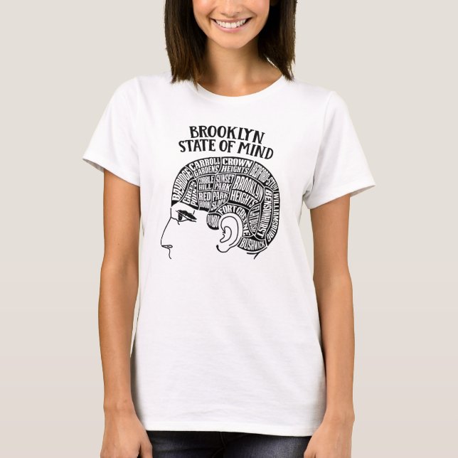 T-shirt Brooklyn New York City Brain Head Design (Devant)