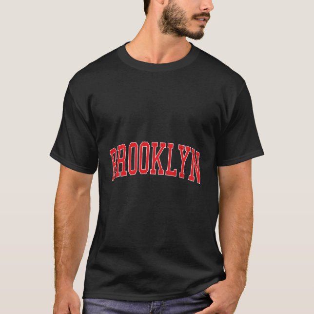 T-shirt Brooklyn Ny Varsity Style Texte rouge (Devant)