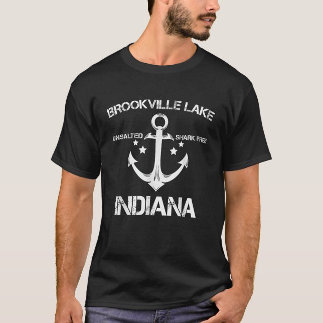 T-shirt BROOKVILLE LAKE INDIANA Funny Fishing Camping Summ (Devant)