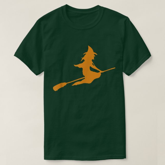 T-shirt Broom Flying Witch Halloween 907 (Design devant)