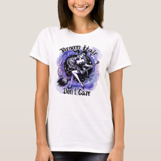 T-shirt Broom Hair ne se soucie pas Amusant Halloween sorc