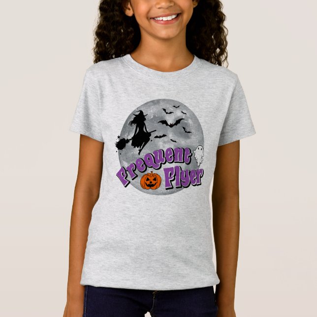 T-Shirt Broomstick pour sorcière Halloween Circulaire fréq (Devant)