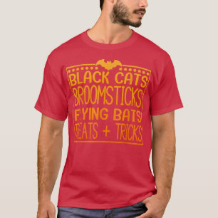 T-shirt Broomsticks de chats noirs Bateaux volants Treat +