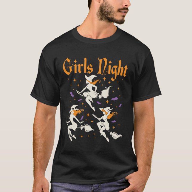 T-shirt Broomsticks pour sorcières pour filles de nuit (Devant)
