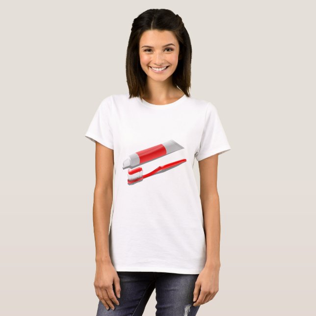T-shirt Brosse à dents et dentifrice (Devant entier)