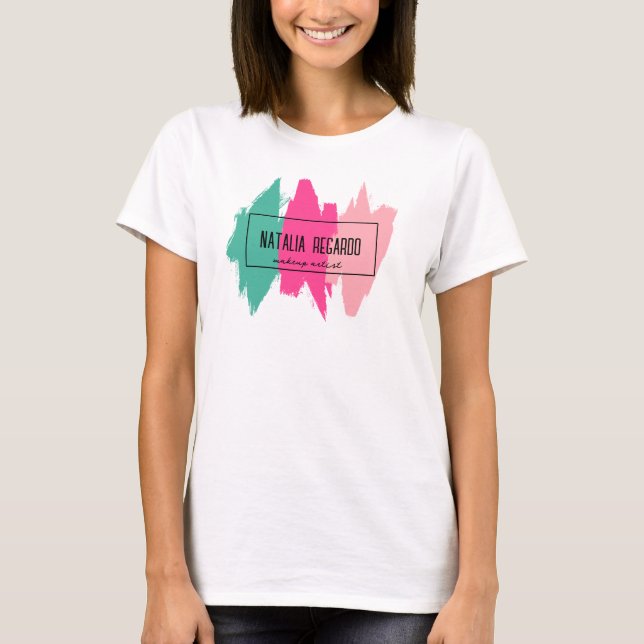 T-shirt Brosse colorée moderne (Devant)