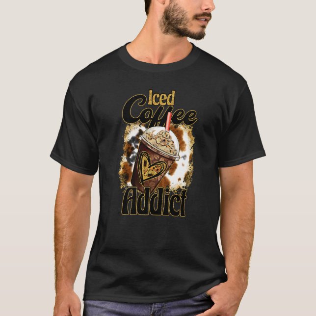 T-shirt Brosse Froide Alimentée Par Addict Au Café Glacé (Devant)