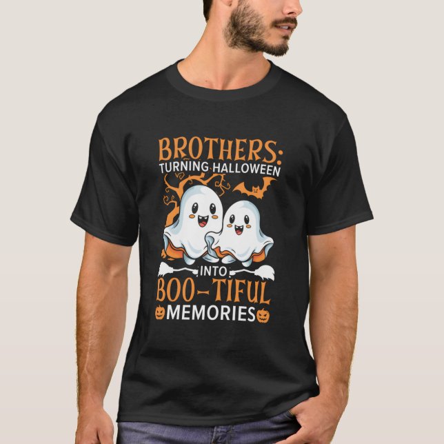 T-shirt Brosse Halloween Trick Ou Treat Big Bro Sibling B (Devant)