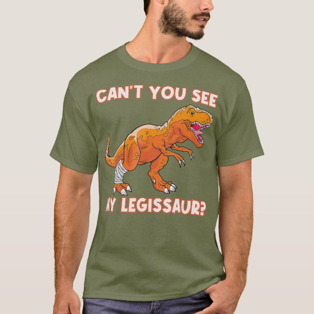T-shirt Brossé Jambe Cute Dino Bone Dons Blessures Dinosau (Devant)