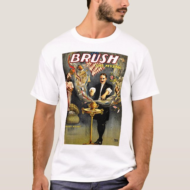 T-shirt Brosse l'affiche du magicien mystique (Devant)