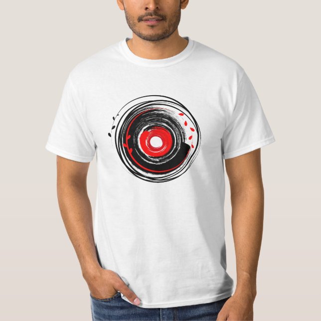 T-shirt Brosse Peint Vinyl Record Retro Grunge (Devant)