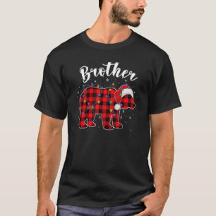 T-shirt Brother Bear Christmas Pajama Red Plaid Buffalo Fa