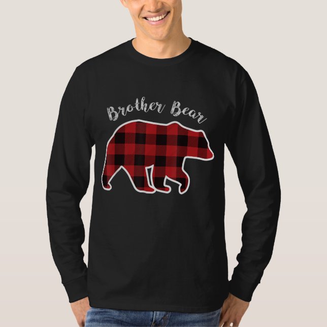 T-shirt BROTHER BEAR Hommes Red Plaid Christmas Pajama Fam (Devant)