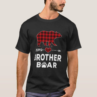 T-shirt Brother Bear Pajama de Noël Rouge Plaid Buffalo Fa