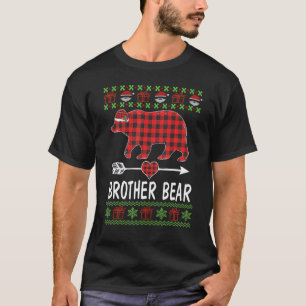 T-shirt Brother Bear Père Noël Red Plaid Family Pajamas Po