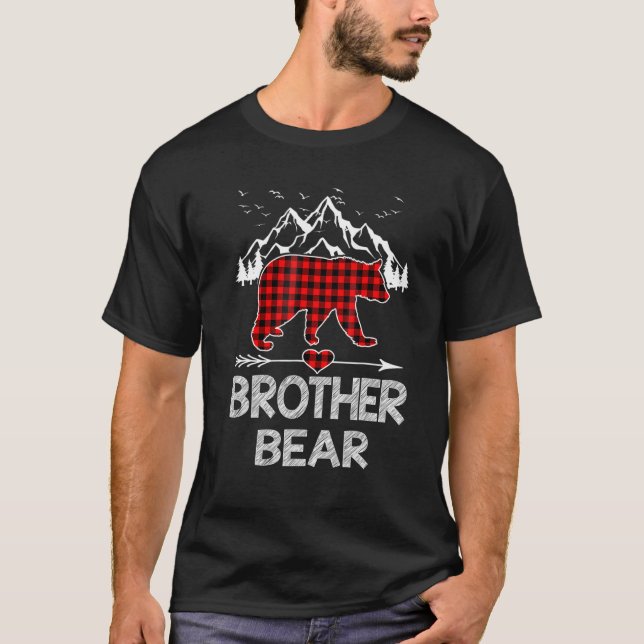 T-shirt Brother Bear Red Buffalo Plaid Brother Bear Pajama (Devant)
