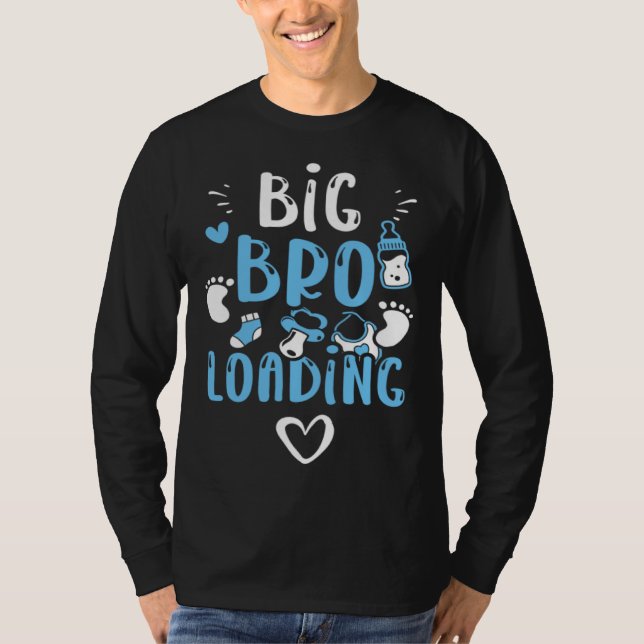 T-shirt Brother Big Bro Loading  Baby Boy Sayings (Devant)