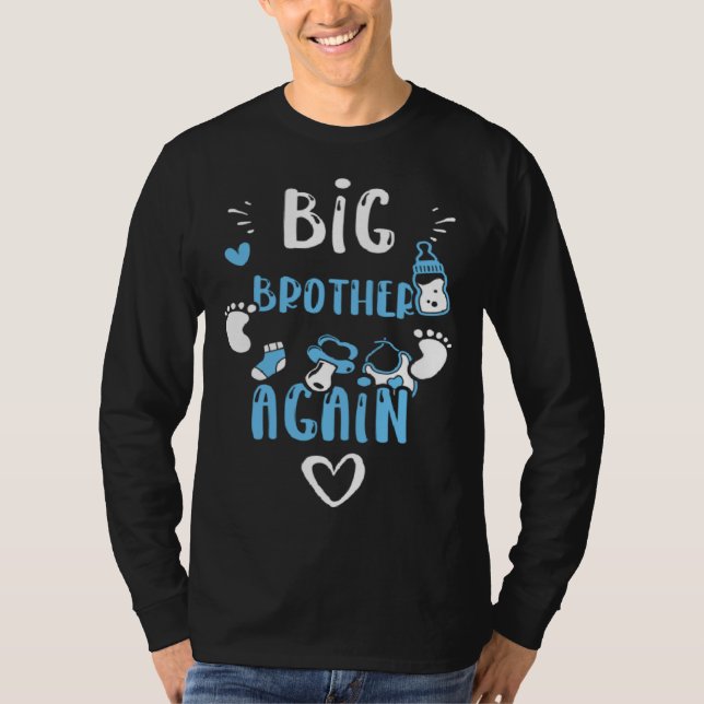 T-shirt Brother Big Brother Again  Baby Boy Sayings (Devant)