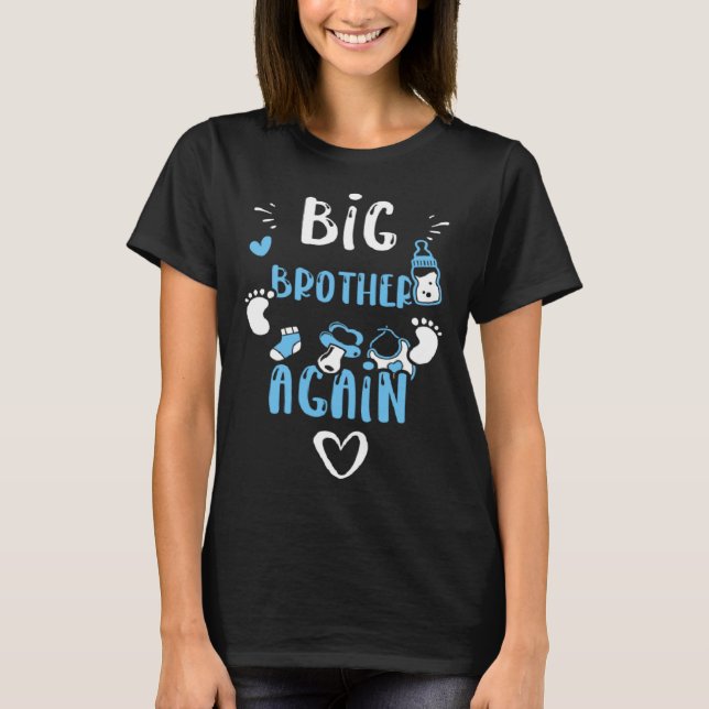 T-shirt Brother Big Brother Again  Baby Boy Sayings (Devant)