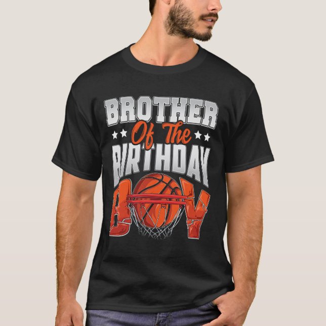 T-shirt Brother Bysketbyll Birthday Boy Family Byller B-da (Devant)