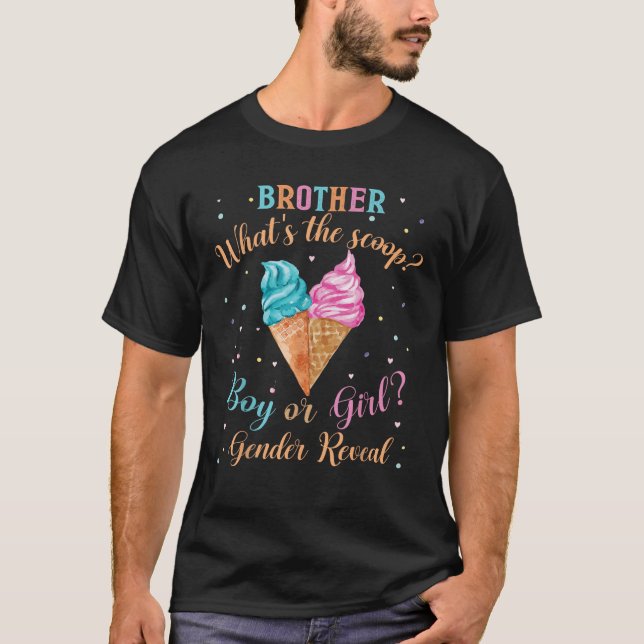T-shirt Brother Crème Glace Whats The Scoop Genre Reveal M (Devant)