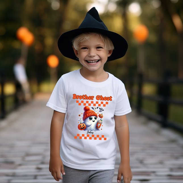 T-shirt Brother Ghost Nom personnalisé Cadeau pour garçons (Créateur téléchargé)