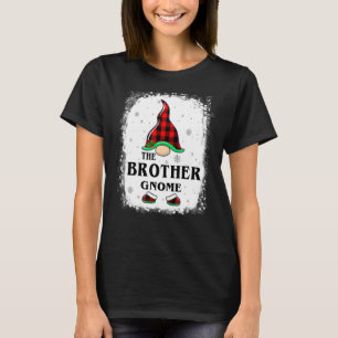 T-shirt Brother Gnome Buffalo Plaid Matching Family Xmas P