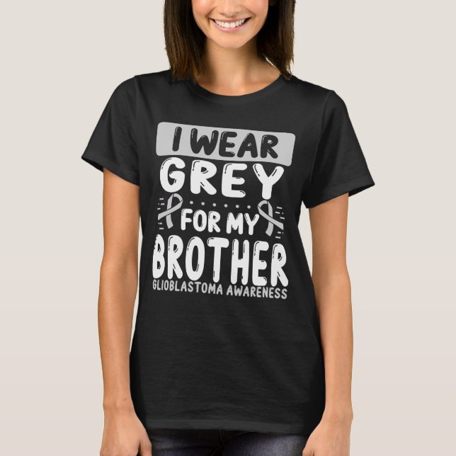 T-shirt Brother Grey Ribbon Twin Glioblastoma Sensibilisat (Devant)