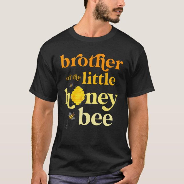 T-shirt Brother Little Honey Bee Birthday Gender Reveal Ba (Devant)