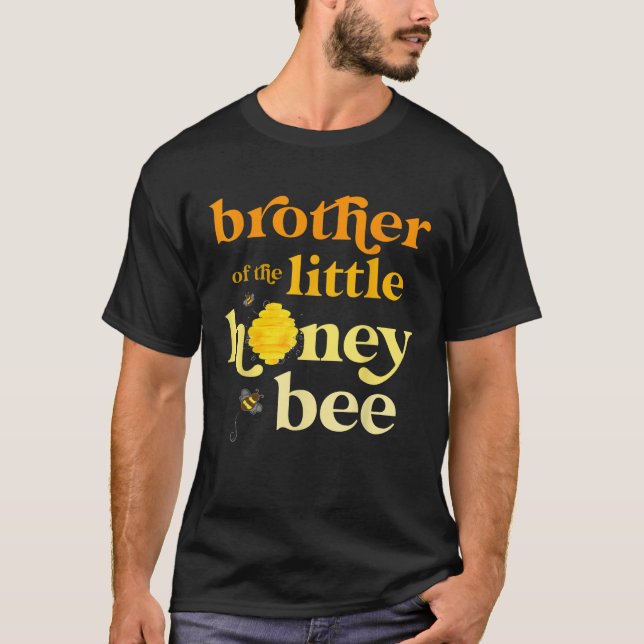 T-shirt Brother Little Honey Bee Birthday Gender Reveal Ba (Devant)