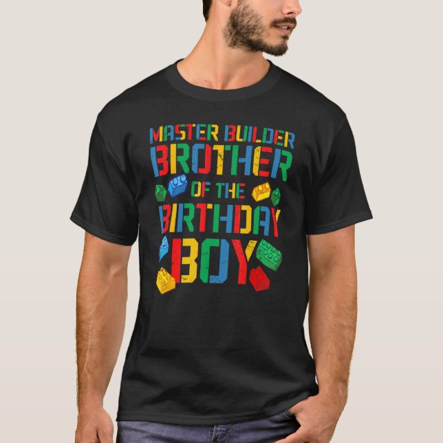 T-shirt Brother Master Builder Blocs de briques Blocs Fami (Devant)