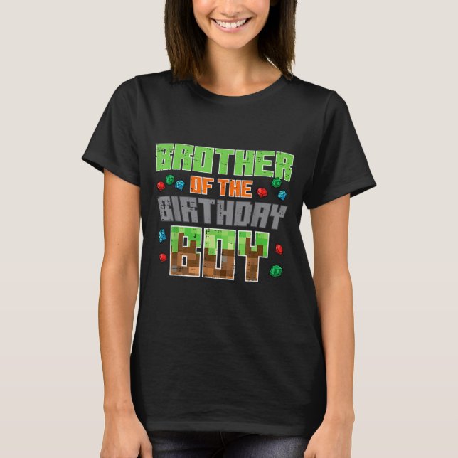 T-shirt Brother Of Birthday Boy Xel Gamer Bday Party Boys  (Devant)