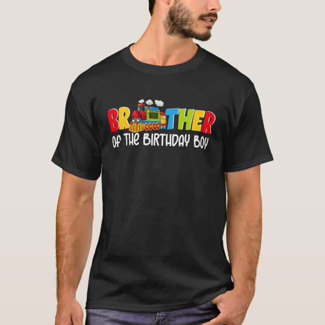 T-shirt Brother of The Bday Boy  Choo Choo Train Theme Par (Devant)