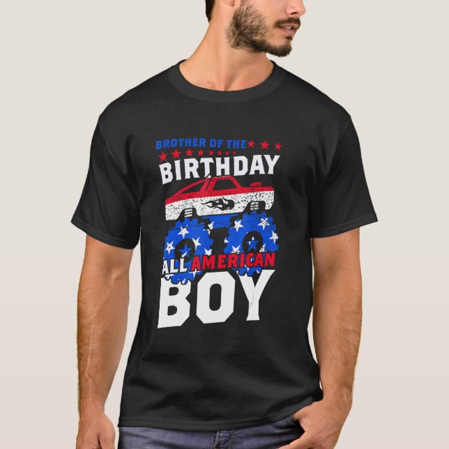 T-shirt Brother Of The Birthday All American Boy Monster T (Devant)