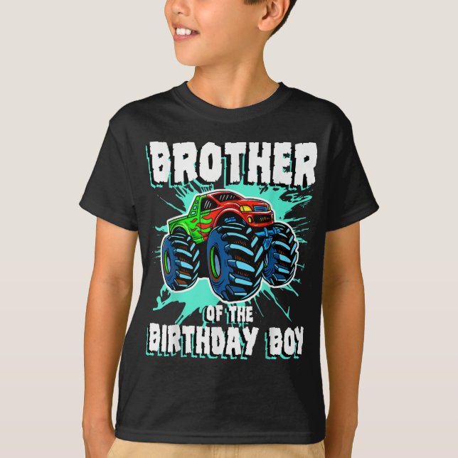 T-shirt Brother of the Birthday Boy Monster Truck Birthday (Devant)
