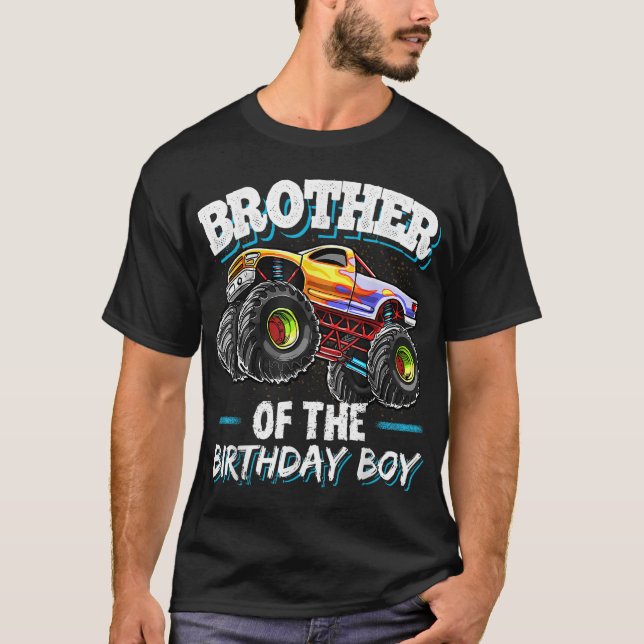 T-shirt Brother of the Birthday Boy Monster Truck Birthday (Devant)