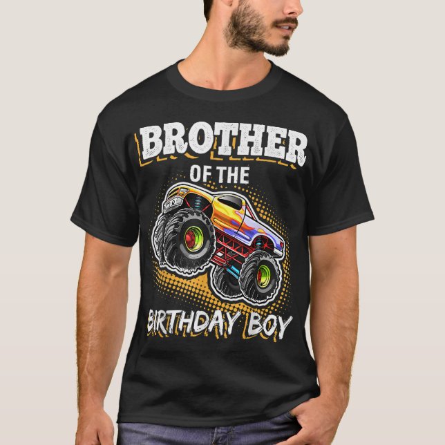 T-shirt Brother of the Birthday Boy Monster Truck Birthday (Devant)